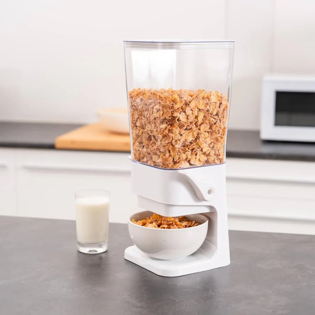 White Cereal Dispenser | Dry Food Storage